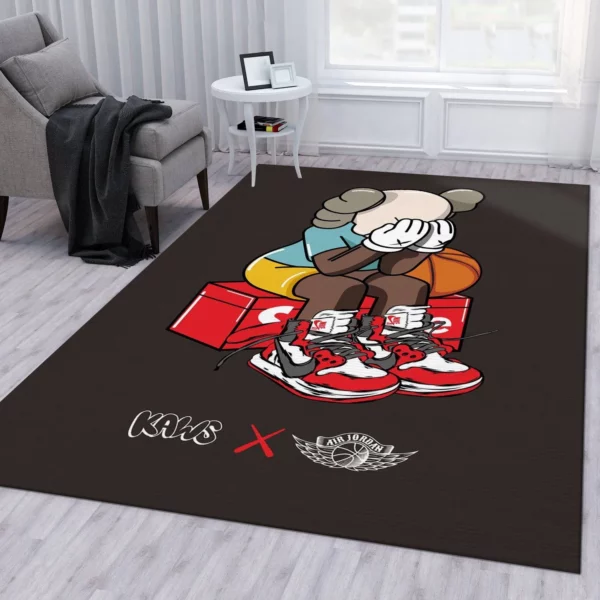 Kaws x nike air jordan Rectangle Rug Luxury Fashion Brand Door Mat Area Carpet Home Decor