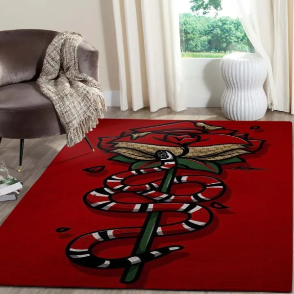 Gucci red snake Rectangle Rug Luxury Home Decor Fashion Brand Door Mat Area Carpet