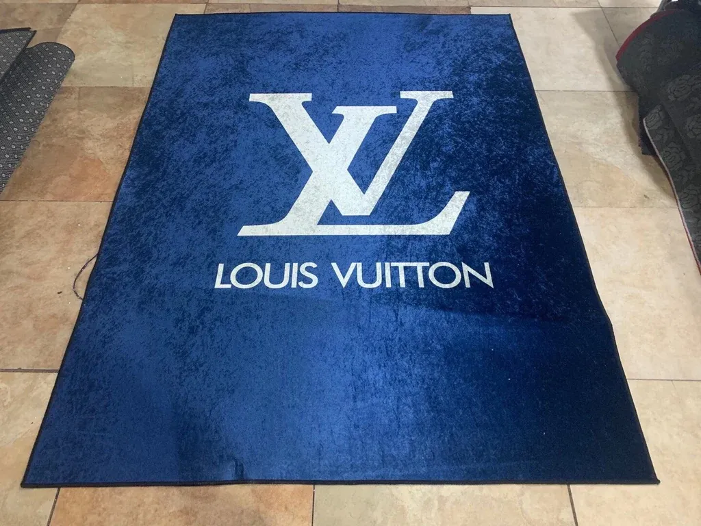 Louis vuitton blue Rectangle Rug Home Decor Luxury Fashion Brand Area Carpet Door Mat