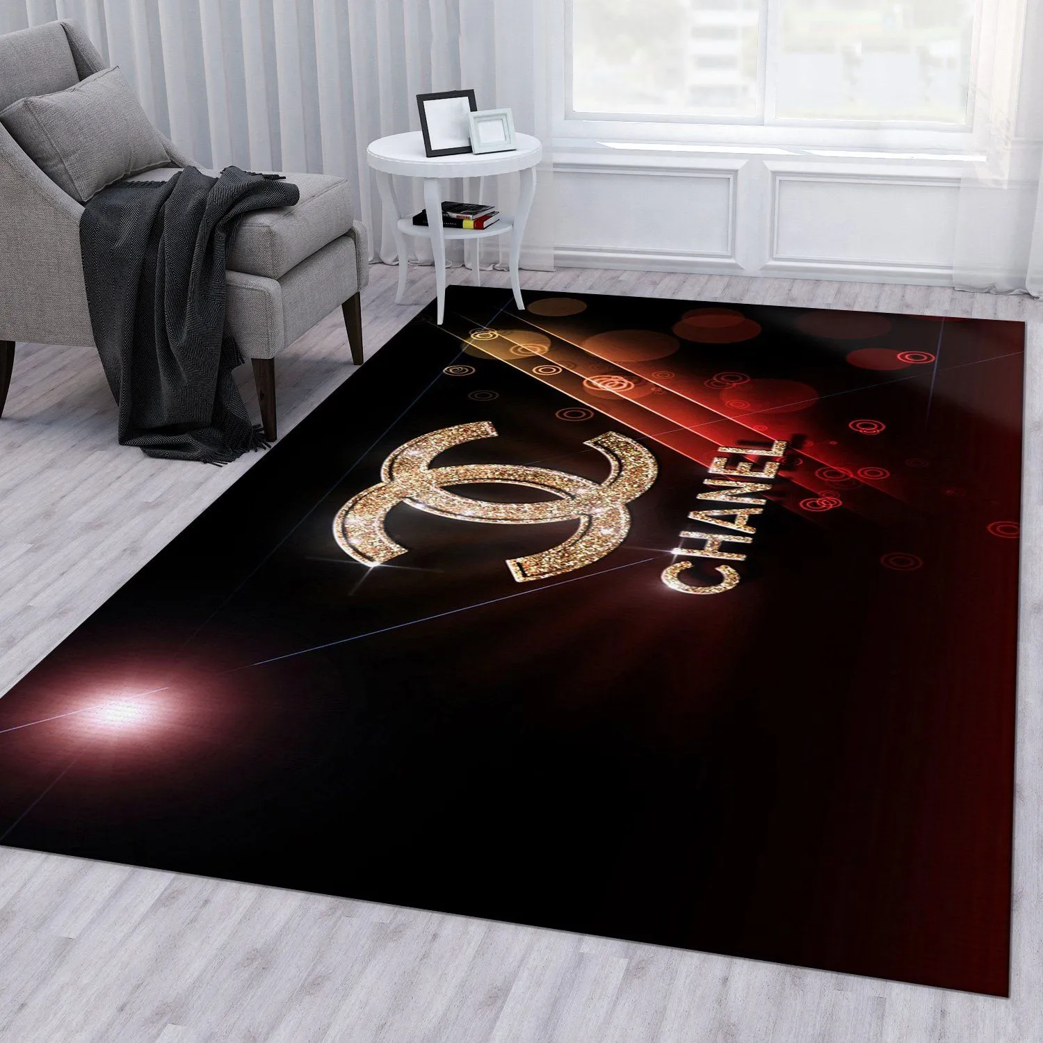 Chanel Rectangle Rug Area Carpet Home Decor Luxury Fashion Brand Door Mat