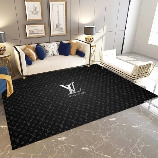 Louis Vuitton Rectangle Rug Door Mat Home Decor Luxury Area Carpet Fashion Brand