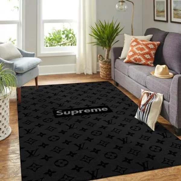 Louis Vuitton Supreme Rectangle Rug Fashion Brand Home Decor Door Mat Area Carpet Luxury