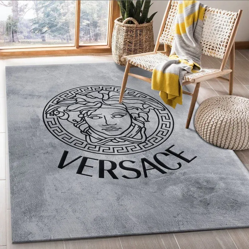 Versace Rectangle Rug Fashion Brand Home Decor Luxury Area Carpet Door Mat