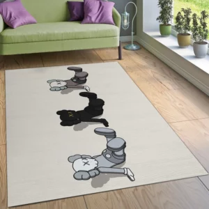 Kaws Supreme Figurine Set Rectangle Rug Area Carpet Home Decor Door Mat Fashion Brand Luxury