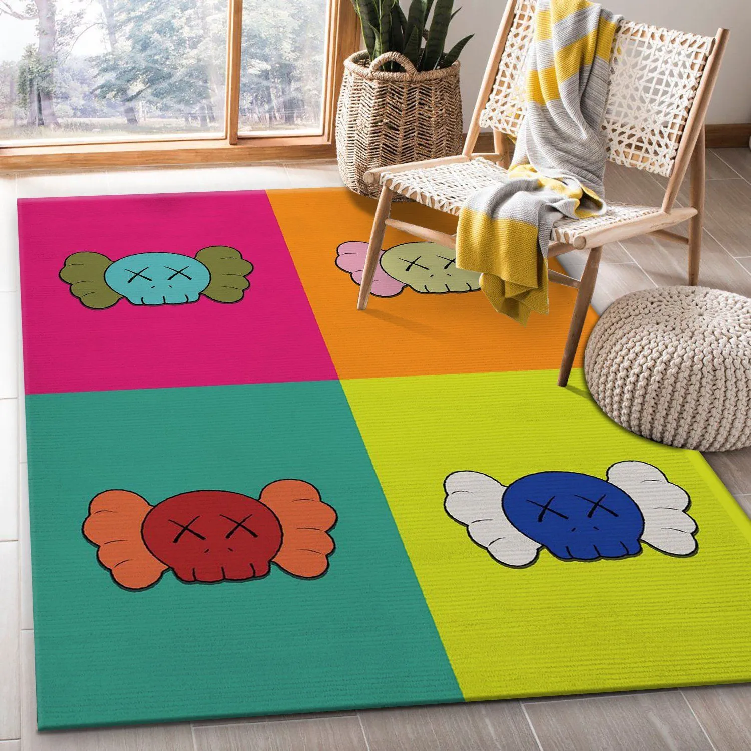 Kaws Rectangle Rug Home Decor Area Carpet Fashion Brand Door Mat Luxury