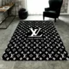 Louis Vuitton Black White Rectangle Rug Door Mat Luxury Area Carpet Home Decor Fashion Brand