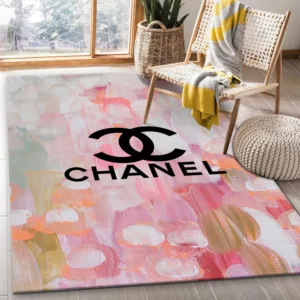 Chanel Paintful Rectangle Rug Area Carpet Home Decor Door Mat Luxury Fashion Brand