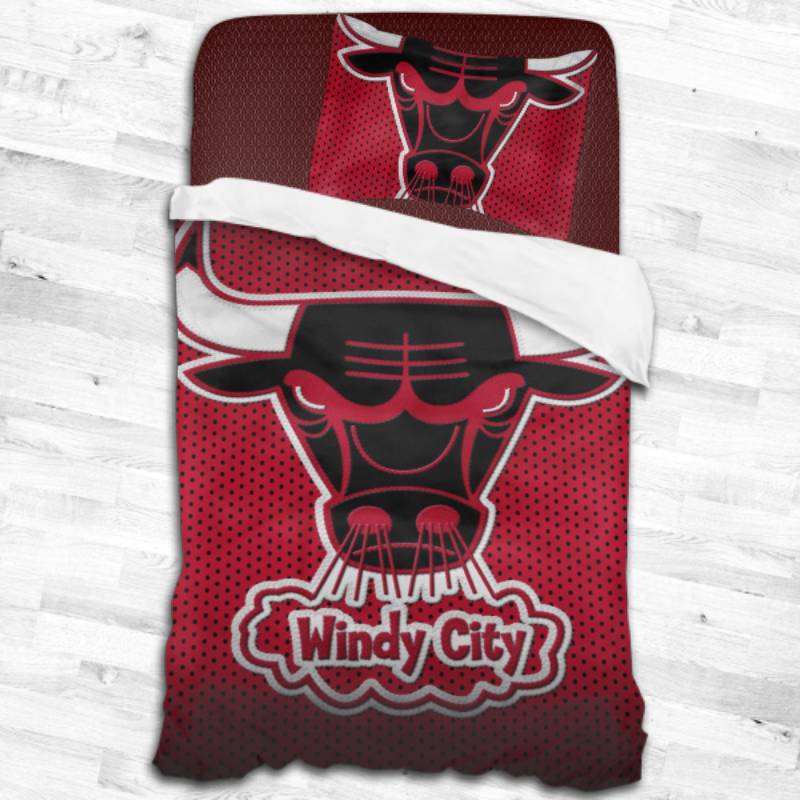 Nba Chicago Bulls Logo Type 1825 Bedding Sets Sporty Bedroom Home Decor