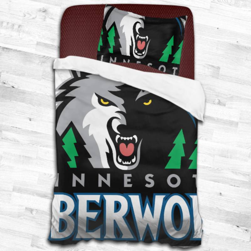 Minnesota Timberwolves Logo Type 2014 Bedding Sets Sporty Bedroom Home Decor