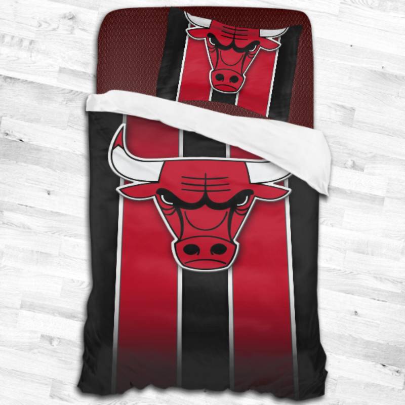 Nba Chicago Bulls Logo Type 2019 Bedding Sets Sporty Bedroom Home Decor