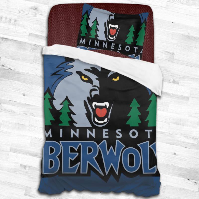 Nba Minnesota Timberwolves Logo Type 2101 Bedding Sets Sporty Bedroom Home Decor