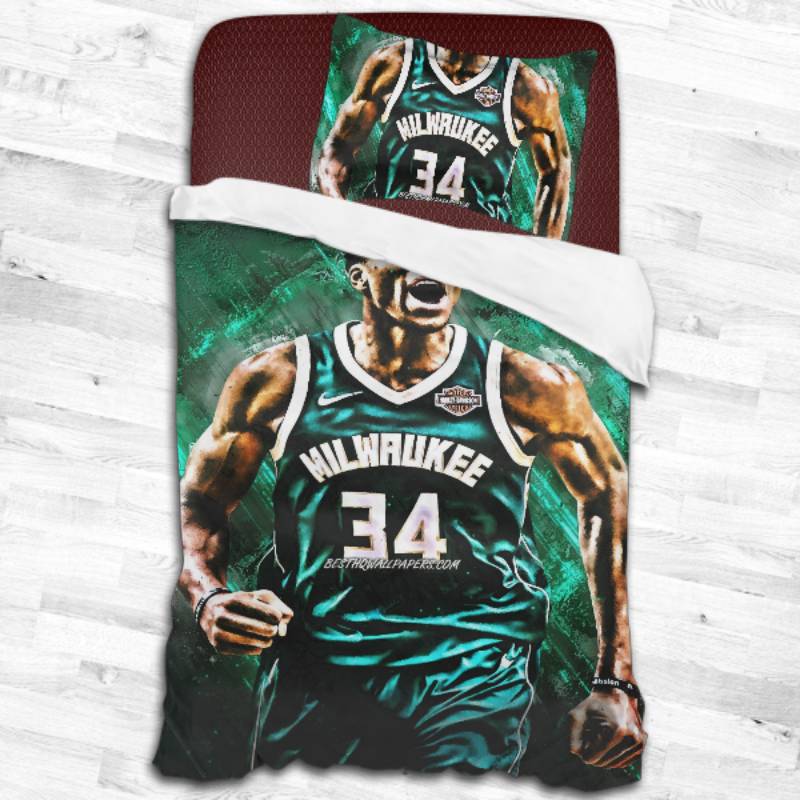 Milwaukee Bucks Logo Type 2200 Bedding Sets Sporty Bedroom Home Decor