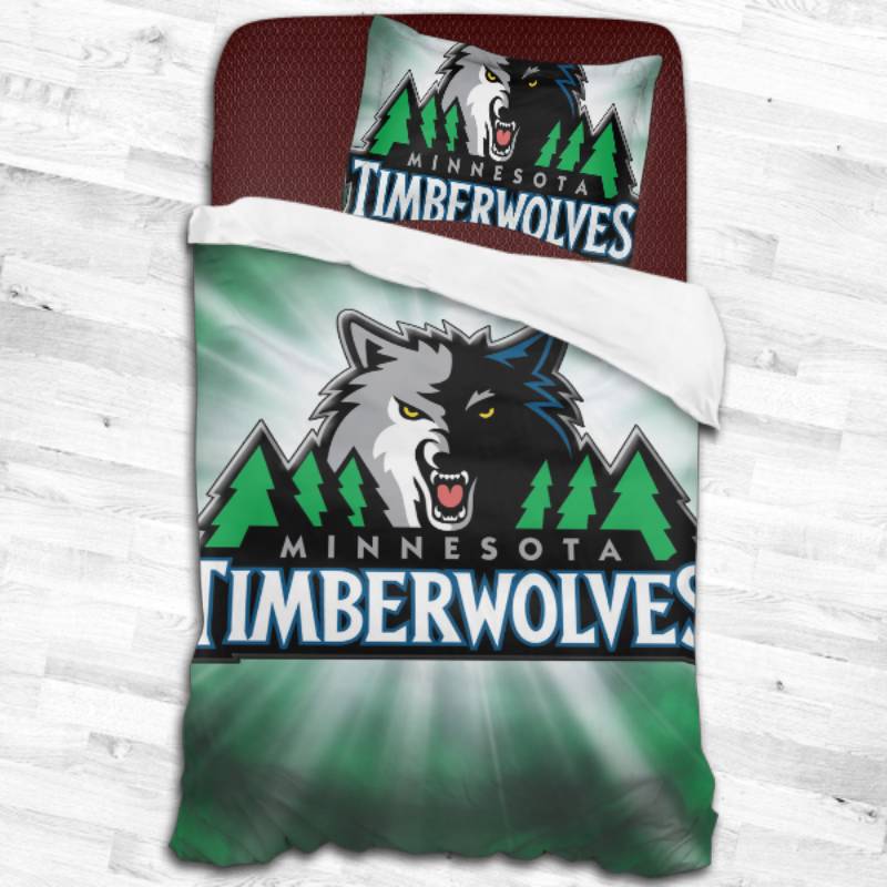 Nba Minnesota Timberwolves Logo Type 2218 Bedding Sets Sporty Bedroom Home Decor