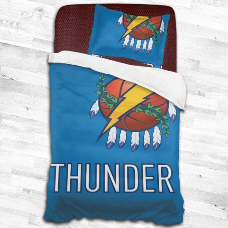 Nba Oklahoma City Thunder Logo Type 2231 Bedding Sets Sporty Bedroom Home Decor
