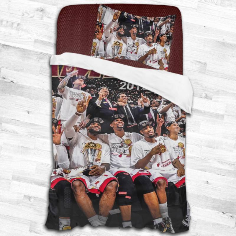 Nba Miami Heat Logo Type 2457 Bedding Sets Sporty Bedroom Home Decor