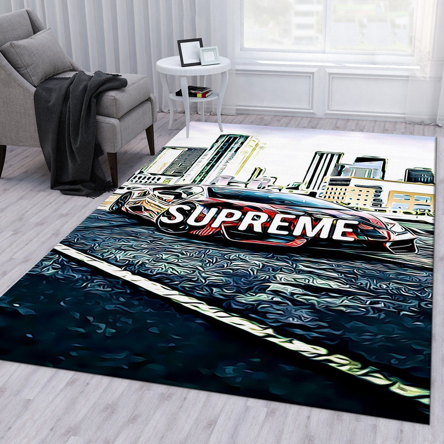 Supreme Lamborghini V Area Bed Luxury Fashion Brand Rug Door Mat Home Decor Area Carpet