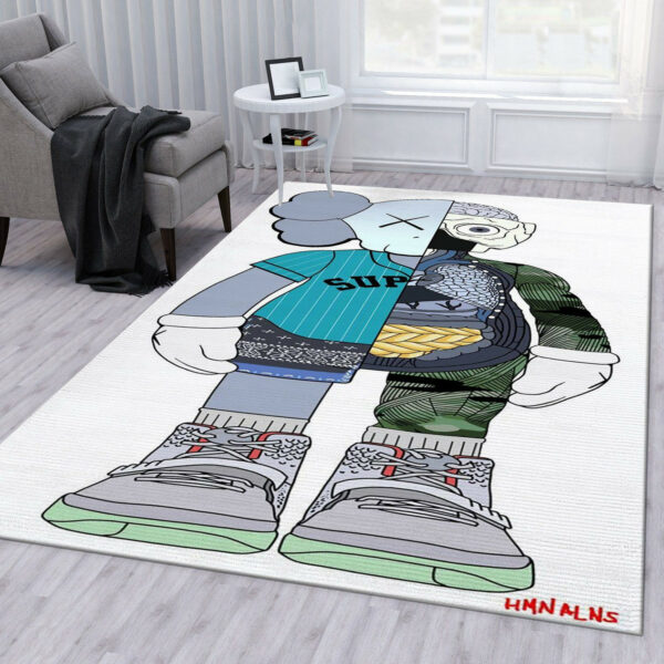 Kaws X Supreme Area For Christmas Bed Luxury Fashion Brand Rug Home Decor Area Carpet Door Mat