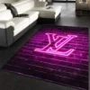 Louis Vuitton Neon Luxury Fashion Brand Rug Door Mat Home Decor Area Carpet