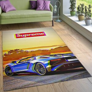Supreme Lamborghini V Area For Bed Christmas Luxury Fashion Brand Rug Home Decor Area Carpet Door Mat