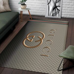 Gucci Brown Luxury Fashion Brand Rug Area Carpet Home Decor Door Mat