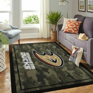 Anaheim Duckss Nhl Hockey Team Logo Type 7180 Rug Living Room Area Carpet Home Decor