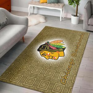 Chicago Blackhawkss Nhl Hockey Team Logo Type 7188 Rug Area Carpet Home Decor Living Room