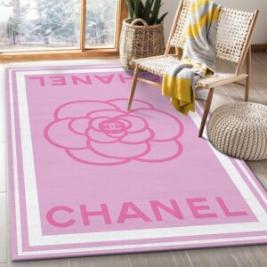 Chanel Pink And White Area The Luxury Fashion Brand Rug Home Decor Door Mat Area Carpet