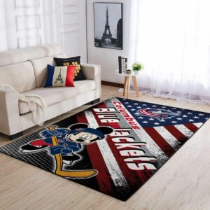 Columbus Blue Jackets Nhl Team Logo Mickey Us Type 7655 Rug Living Room Home Decor Area Carpet