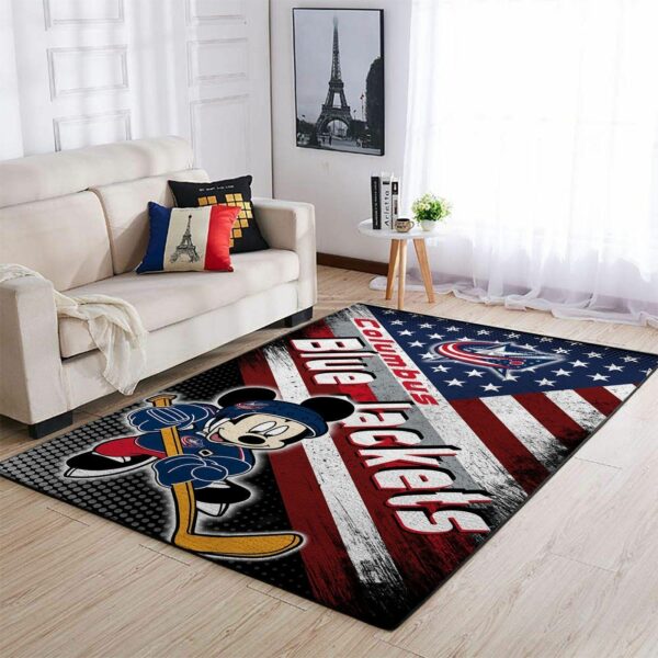 Columbus Blue Jackets Nhl Team Logo Mickey Us Type 7655 Rug Living Room Home Decor Area Carpet