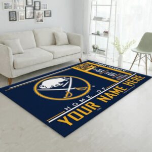 Customizable Buffalo Sabres Wincraft Personalized Nhl Type 7665 Rug Area Carpet Living Room Home Decor
