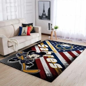 Buffalo Sabres Nhl Team Logo Mickey Us Type 7711 Rug Home Decor Area Carpet Living Room