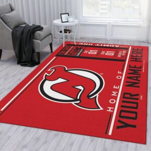 Customizable New Jersey Devils Wincraft Personalized Nhl Type 7754 Rug Living Room Home Decor Area Carpet