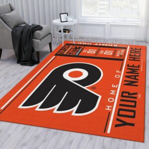 Customizable Philadelphia Flyers Wincraft Personalized Nhl Type 7788 Rug Home Decor Living Room Area Carpet