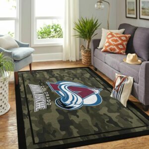 Colorado Avalanche Nhl Team Logo Camo Style Custom Type 7815 Rug Home Decor Area Carpet Living Room
