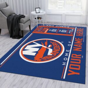 Customizable New York Islanders Wincraft Personalized Nhl Type 7878 Rug Home Decor Living Room Area Carpet