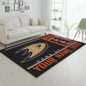 Customizable Anaheim Ducks Wincraft Personalized Nhl Type 7912 Rug Living Room Area Carpet Home Decor