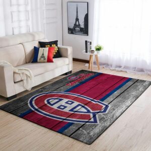 Montr Al Canadiens Nhl Team Logo Wooden Type 7924 Rug Area Carpet Living Room Home Decor