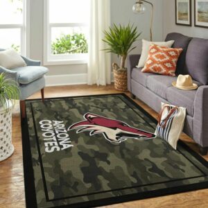 Arizona Coyotes Nhl Team Logo Camo Style Custom Type 7935 Rug Area Carpet Living Room Home Decor