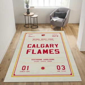 Calgary Flames Nhl Art Nhl Type 7936 Rug Area Carpet Living Room Home Decor