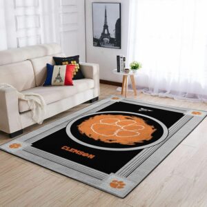 Clemson Tigers Ncaas Team Logo Type 7980 Rug Home Decor Living Room Area Carpet