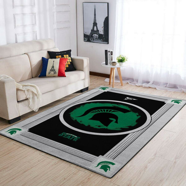 Michigan State Spartans Ncaas Team Logo Type 7982 Rug Home Decor Living Room Area Carpet