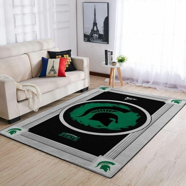 Michigan State Spartanss Ncaa Football Basketball Team Logo Type 8024 Rug Home Decor Area Carpet Living Room