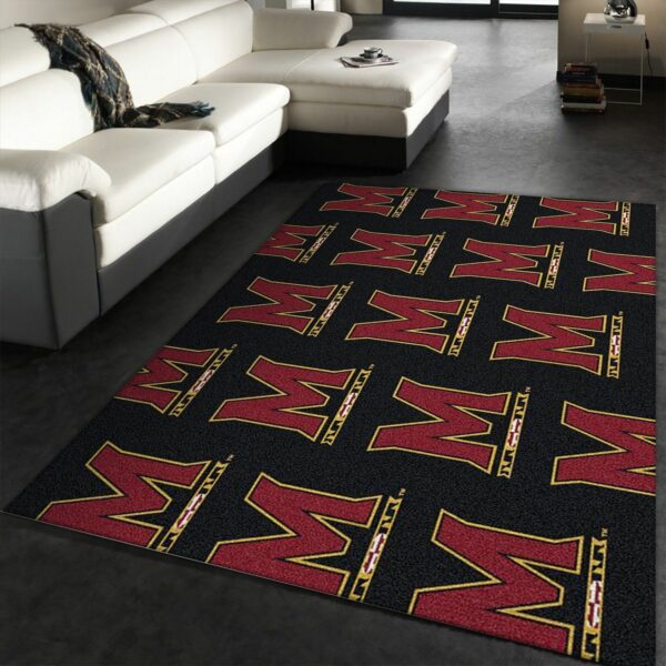 Maryland University Repeating Logo Ncaa Us Type 8348 Rug Home Decor Area Carpet Living Room