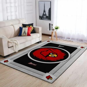 Louisville Cardinals Ncaa Team Logo Nice Type 8366 Rug Area Carpet Home Decor Living Room